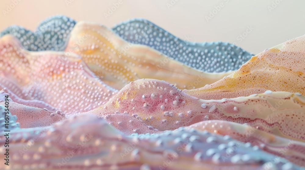 Aufkleber 3D rendering of skin layers and microstructure detail Close-up photo with clean background