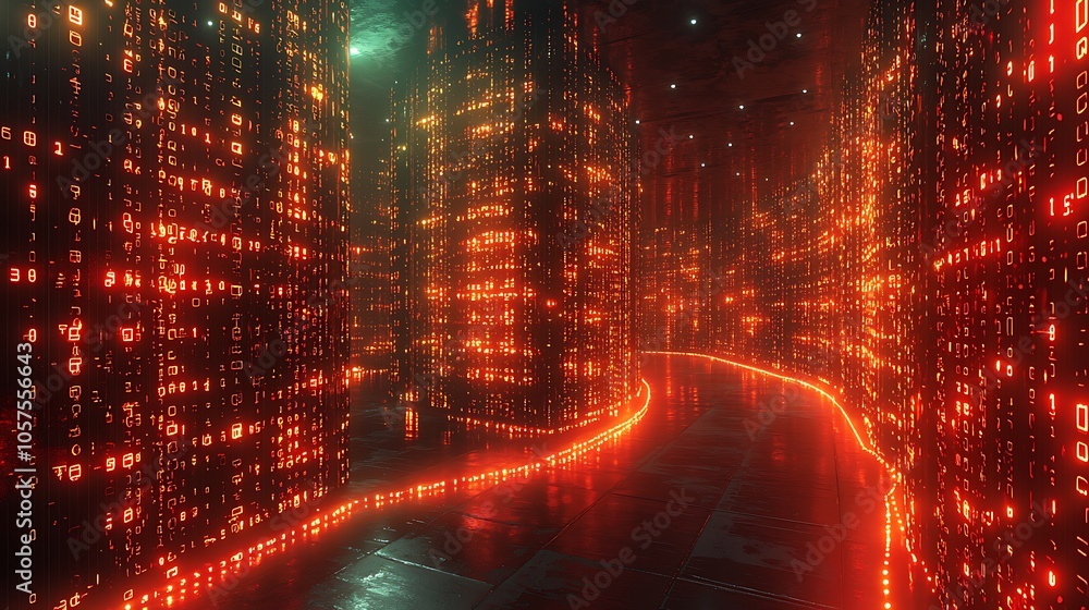 Aufkleber illuminated cyber grid background for digital projects