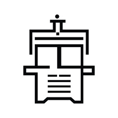 Detailed Straight Lineal Icon Printing Machine