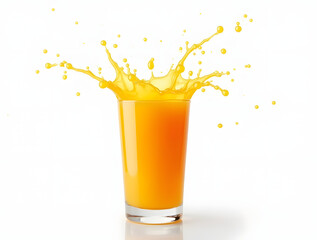 glass of orange juice splash