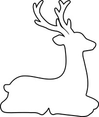 Sitting deer outline.
Deer outline icon svg.
Simple line drawing of deer.