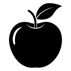 An apple fruit Black silhouette vector art Illustration, Apple vector icon, and symbols for your web design.