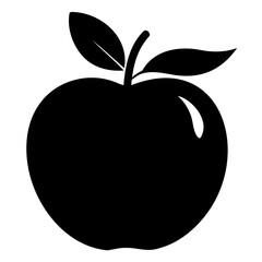 An apple fruit Black silhouette vector art Illustration, Apple vector icon, and symbols for your web design.