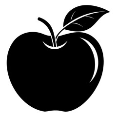 An apple fruit Black silhouette vector art Illustration, Apple vector icon, and symbols for your web design.