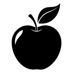 An apple fruit Black silhouette vector art Illustration, Apple vector icon, and symbols for your web design.
