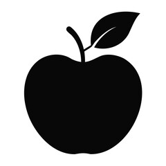 An apple fruit Black silhouette vector art Illustration, Apple vector icon, and symbols for your web design.