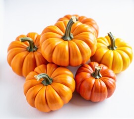 Obraz premium pumpkins different vegetables on white background