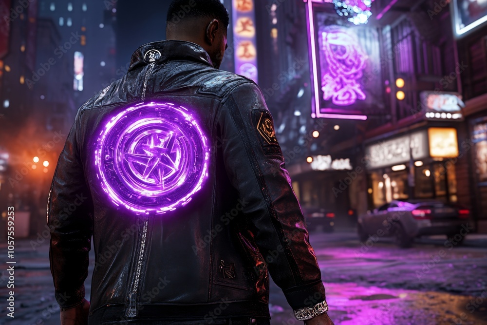 Poster suspect under surveillance in a cyberpunk world with glowing holographic screens surrounding them, c