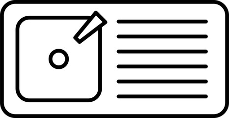 Kitchen Sink Top View Icon - Overhead Outline of Kitchen Sink, Minimalist Kitchenware and Interior Design Element Icon