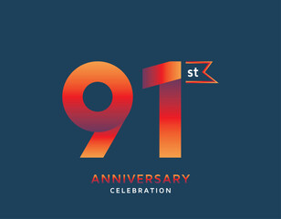 91st anniversary colorful