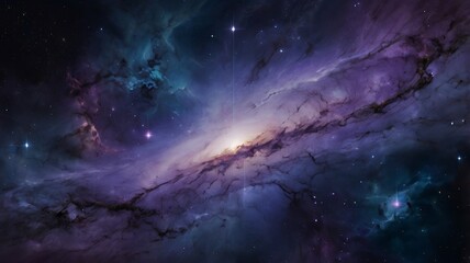 Abstract Geometric Galaxy Background with Futuristic Patterns and Vibrant Nebula Colors