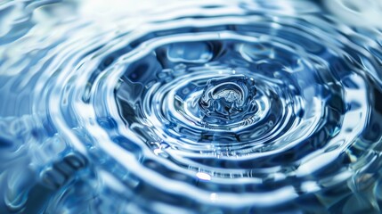 Elegant swirl of blue water waves Close-up photo with clean background