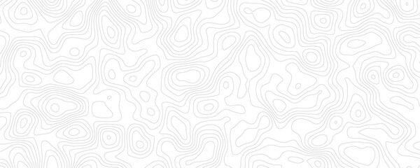 Seamless Monochrome Contour Pattern, Abstract Topographic Background for Creative Use
