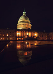  US Capitol building at sunset, Washington DC, USA. Poster.