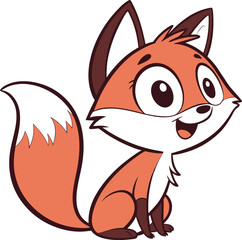 Cartoon fox mascot logo design on white background  