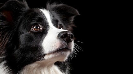 Obraz premium Close-Up of a Moist and Shiny Border Collie Nose - Intricate Texture and Fine Fur in Soft Natural Lighting Perfect for Pet Lovers and Animal Enthusiasts