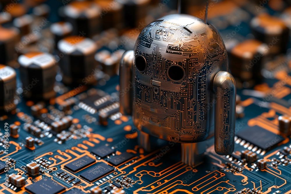 Poster circuit board robot futuristic technology ai artificial intelligence
