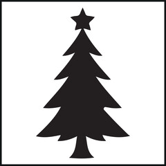 Obraz premium Christmas Tree Silhouette Pine ,Art, sticker, icon