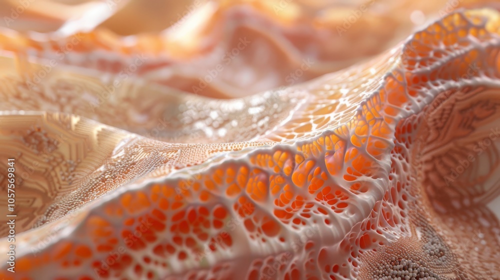 Poster High-detail 3D rendering of skin microstructure and layers Close-up photo with clean background