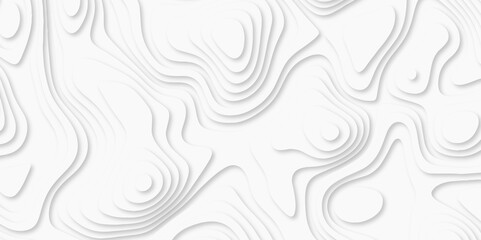 Abstract White paper cut background with lines. white line drawing geometric paper art design. 3d papercut decoration textured with wavy layers. 3d realistic design used for banner, posters. line maps