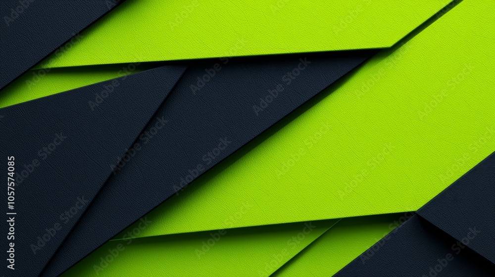 Aufkleber dynamic layers of green and black a modern design concept showcasing depth and texture in digital ar