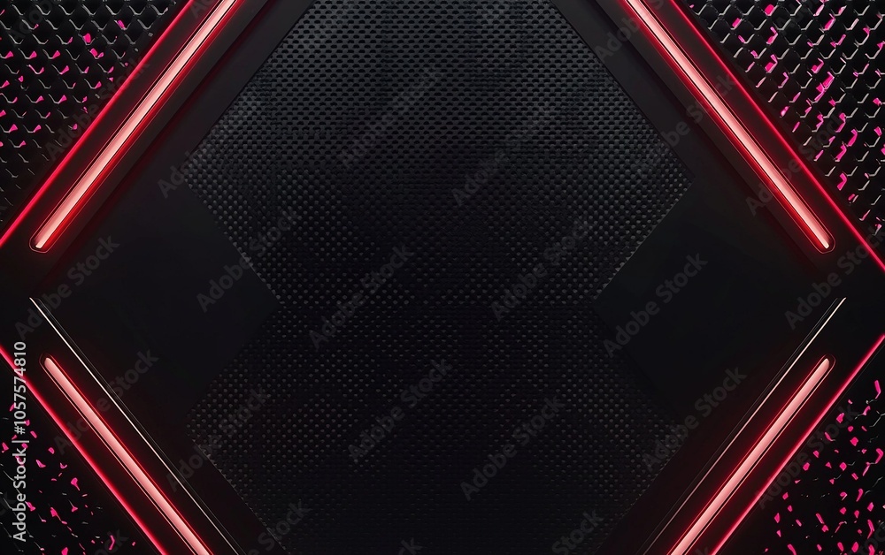 Poster elegant black and red illuminated backdrop featuring a hexagonal pattern ideal for modern design and