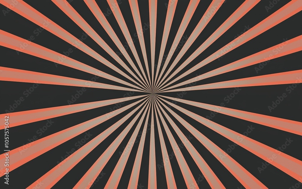 Poster bold radial pattern with orange and black lines creating a striking visual effect suitable for desig