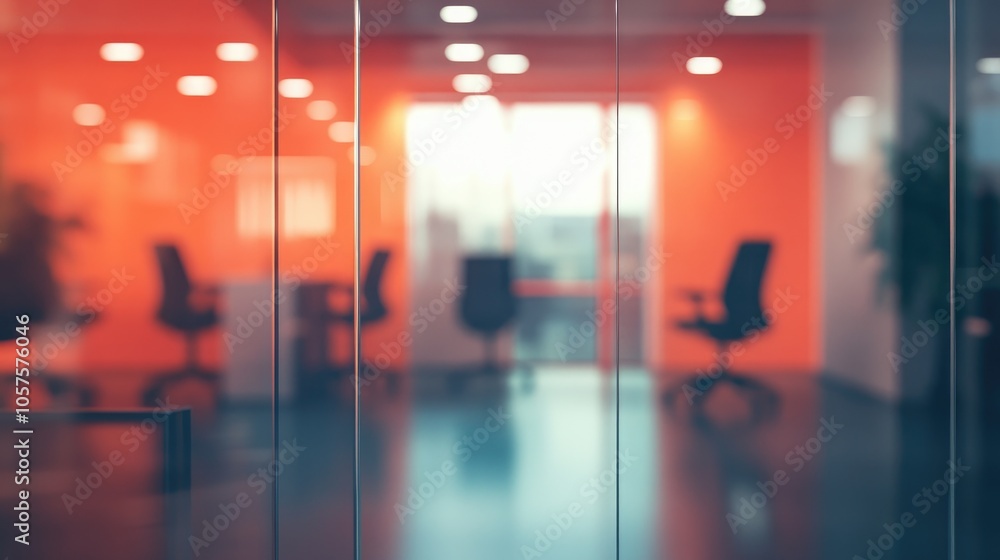 Poster blurred interior of an office space featuring a defocused environment ideal for use as a background 