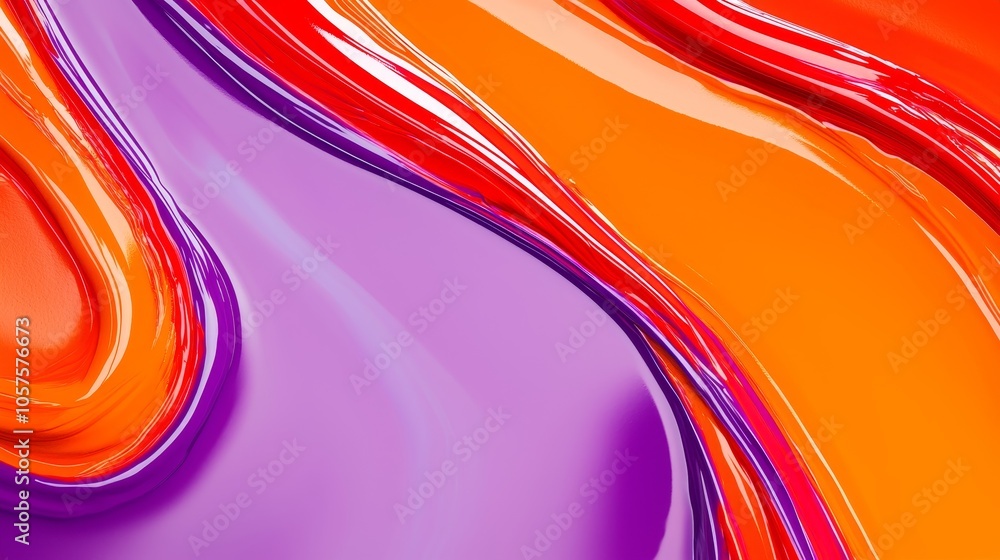 Poster vibrant flow of colorful paints creating a stunning abstract background with swirling patterns in bo