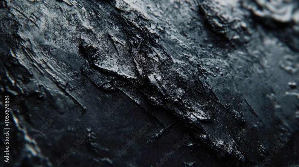 Poster close up of an abstract textured surface in black offering an artistic and atmospheric background