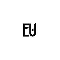 EU monogram logo design letter text name symbol monochrome logotype alphabet character simple logo