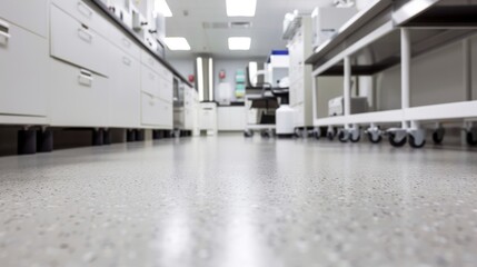 Step into a modern laboratory with gleaming scientific equipment on a clean, sterile floor, a hub for cutting edge research in healthcare, medicine, biology, chemistry, and more