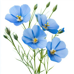 Fototapeta premium Flax Flower Isolated