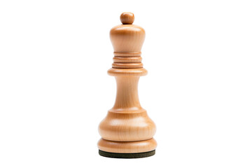 Wooden Chess King Piece on White Background