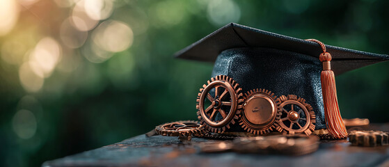 Steampunk-inspired graduation cap a fusion of tradition and innovation in academic achievement