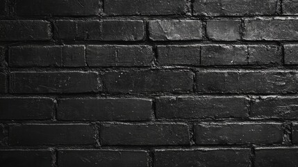 Fototapeta premium Black brick wall with a painted finish ideal for use as a background or wallpaper design