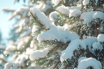 Fir tree covered with snow  Fir tree covered with snow