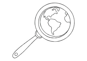 Stunning Continuous Line Art Illustration of a Magnifying Glass for Exploration and Discovery