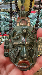 mayan relics in stone, jade and clay with amazing detail and carving 