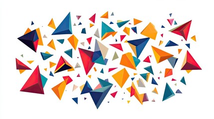 Obraz premium Abstract Geometric Composition with Multicolored Triangles