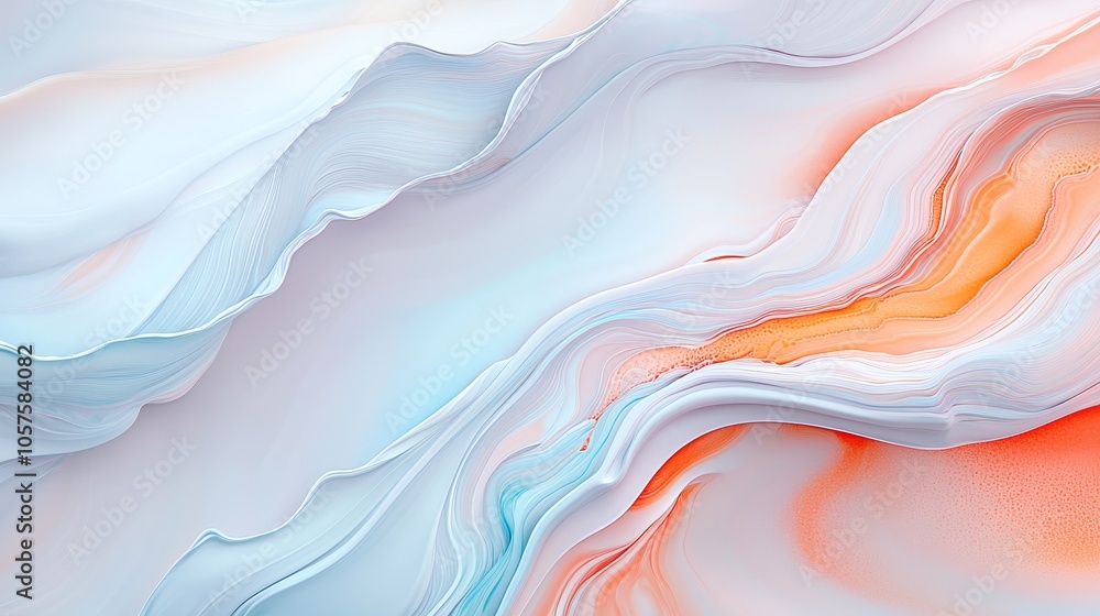 Poster fluid harmony an abstract exploration of soft colors and gentle curves capturing the essence of move