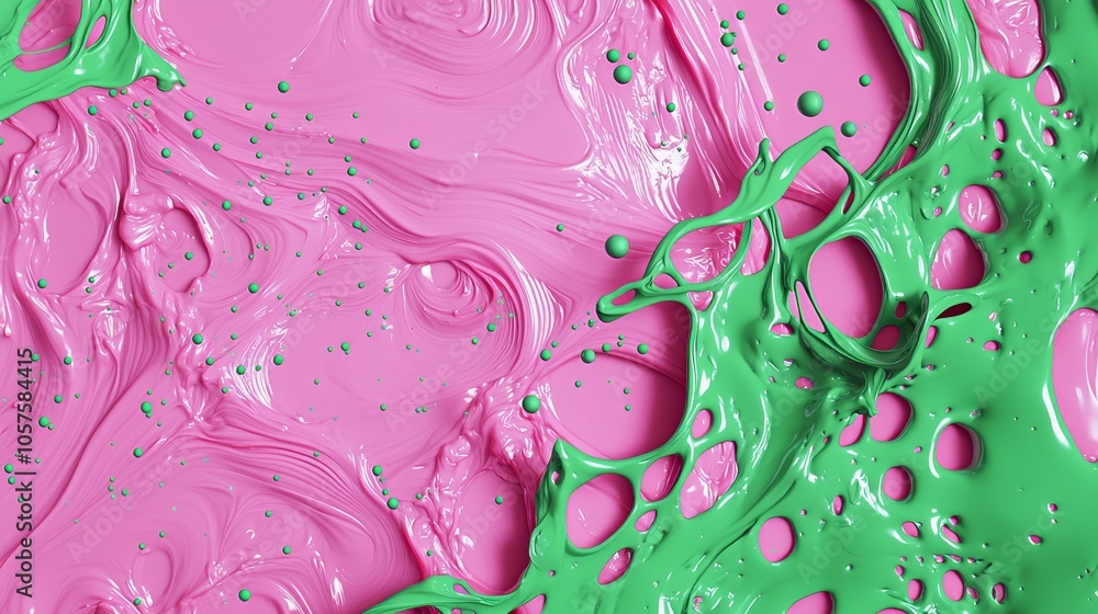 Poster vibrant swirls of pink and green abstract texture a dynamic exploration of color and form in fluid a