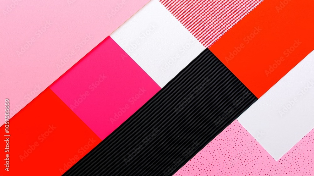 Poster exploring the vibrant world of geometric patterns and color combinations in contemporary design aest