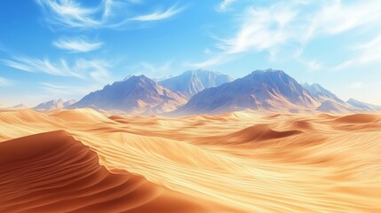 Naklejka premium Desert Mountains Landscape