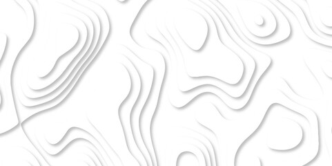 Abstract White paper cut background with lines. white line drawing geometric paper art design. 3d papercut decoration textured with wavy layers. 3d realistic design used for banner, posters. line maps