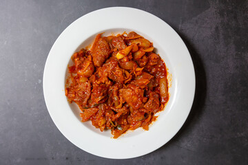 Spicy Stir-Fried Korean Pork: A Flavorful and Savory Dish with Rich Seasoning and Tender Meat