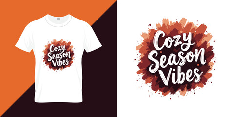 Cozy Season vibes lettering typography. Hand lettering  Vector typography for posters, T shirt, banners, greeting cards, home decor, mugs, clothes
