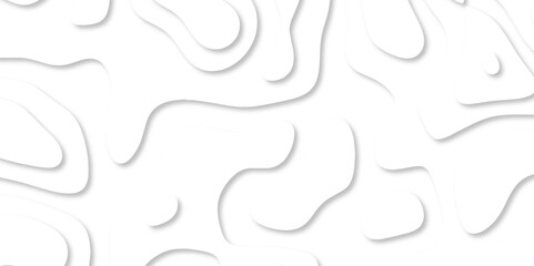 Abstract White paper cut background with lines. white line drawing geometric paper art design. 3d papercut decoration textured with wavy layers. 3d realistic design used for banner, posters. line maps
