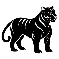 Tiger Black Silhouette Vector illustration Tiger Vector Silhouette on transparent background