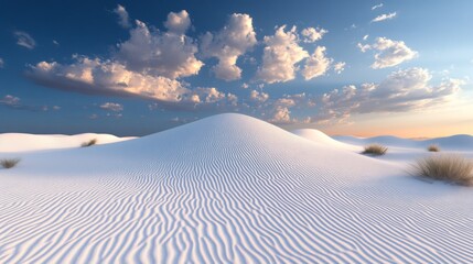 Sand Dunes Under Cloudy Sky